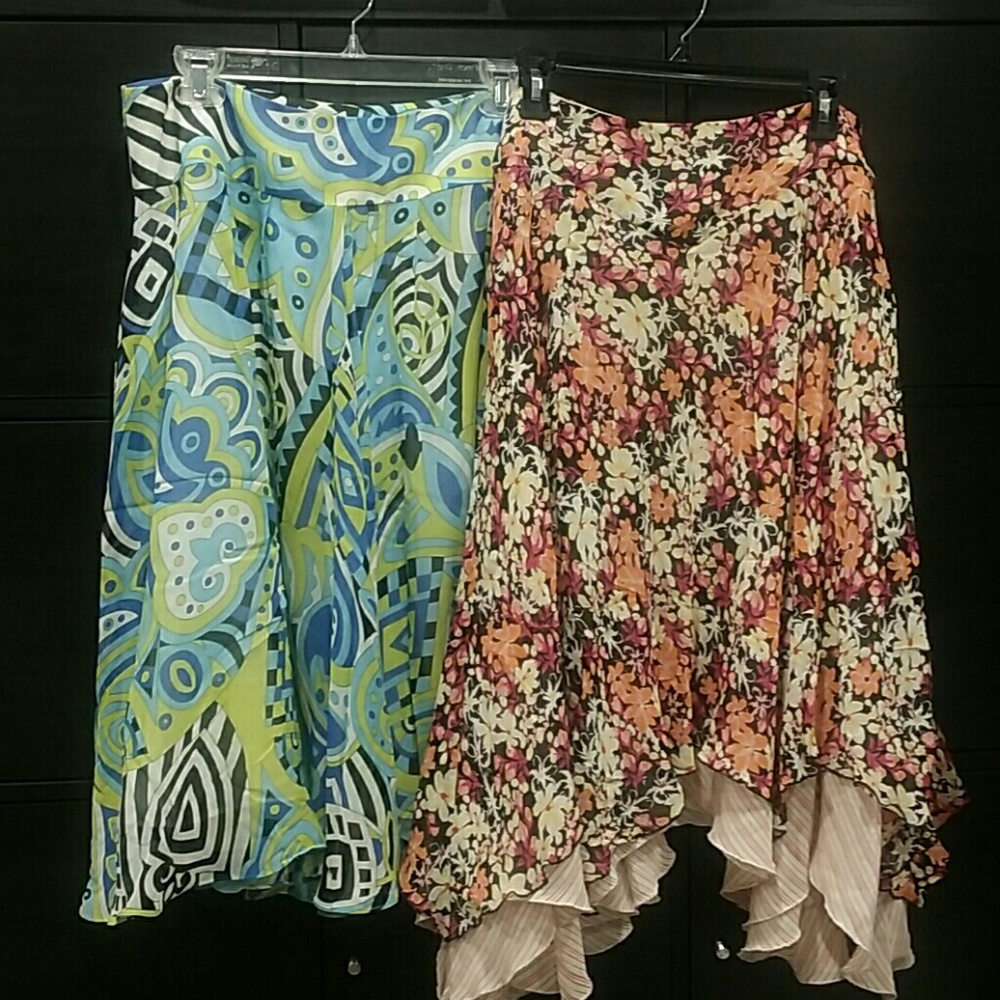 Lot of 2 skirts 100 % silk worn once or twice